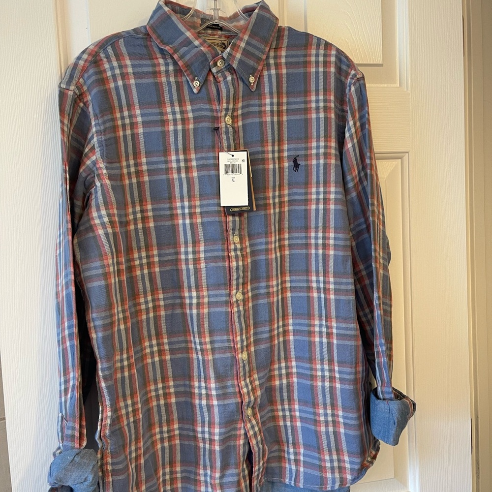 POLO RALPH LAUREN: SHIRT, cotton madras double face, multi color S